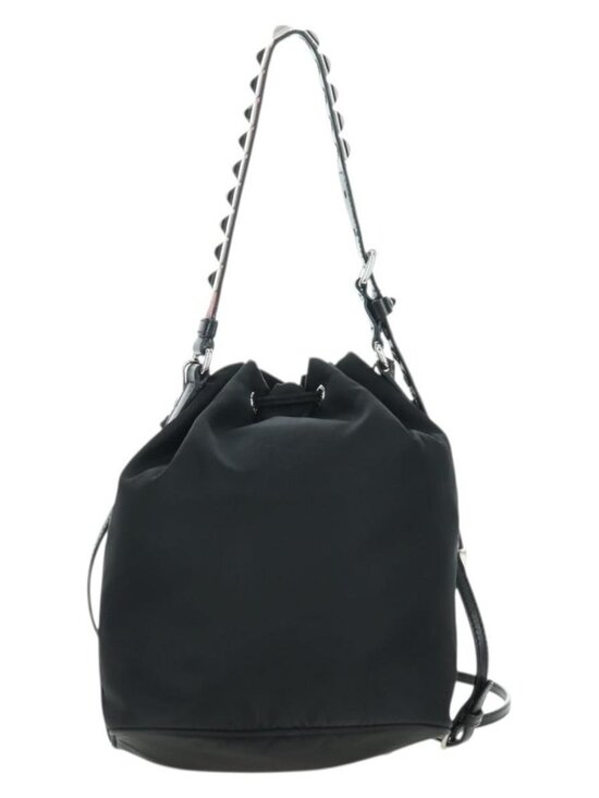 PRADA Purse Shoulder Bag Nylon 2way Black Silver Auth 175065SAM main image 9